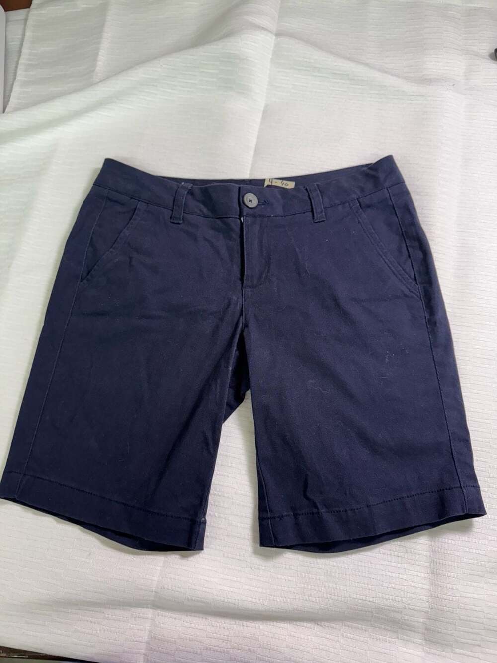 Aéropostale Navy Blue Stretch Low Rise Uniform Bermuda Shorts
